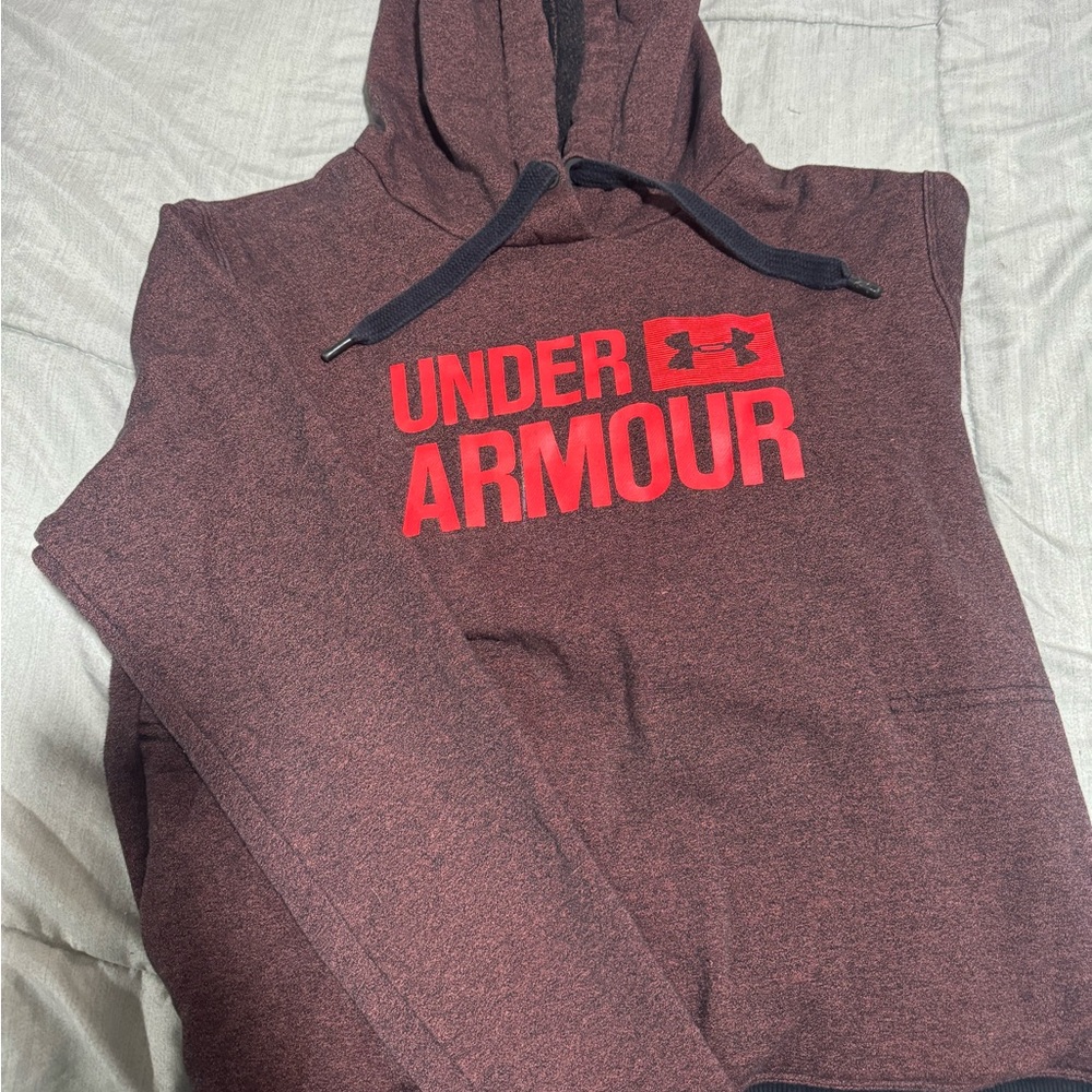 Under Armour Burgundy Sweatshirt with Red Logo